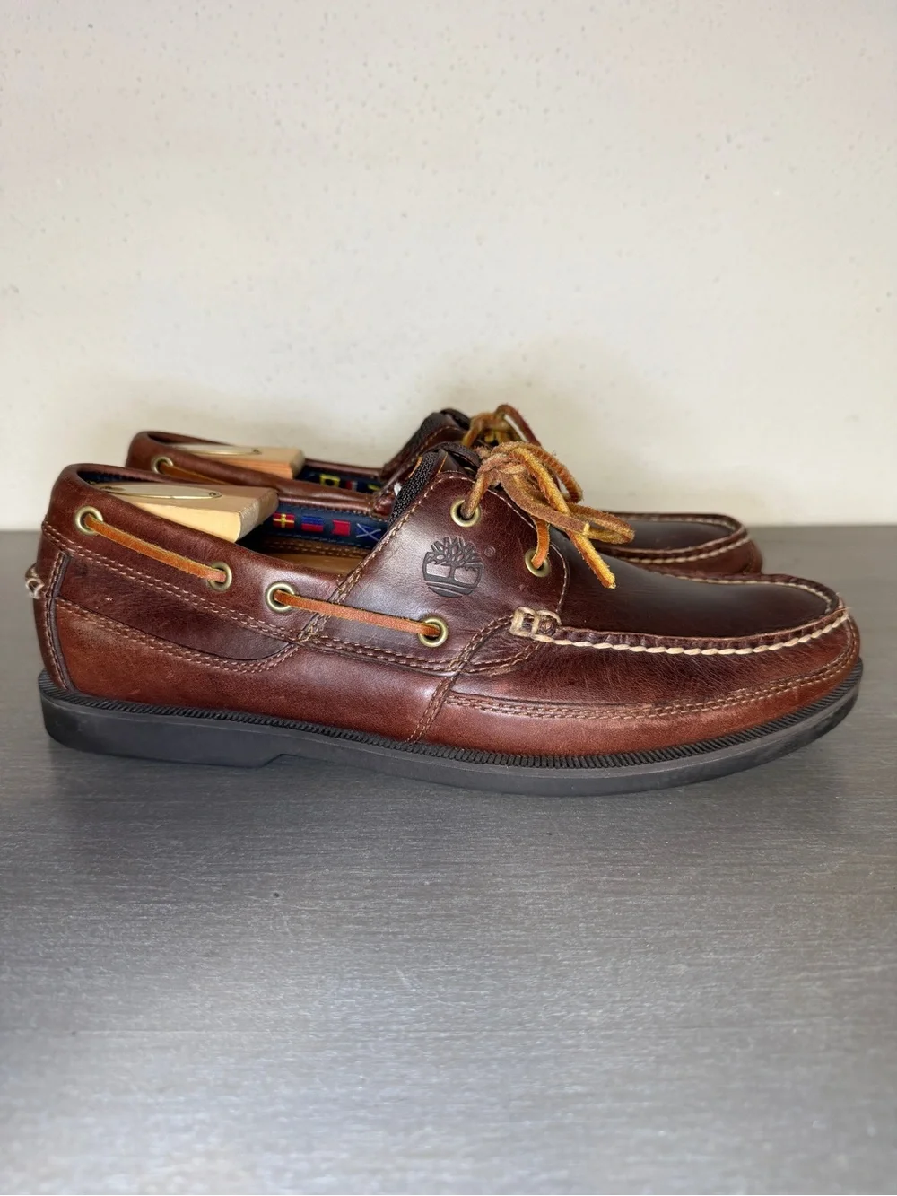 Timberland Men's Leather Boat Shoes Size 10M Brown Genuine Leather Shoes